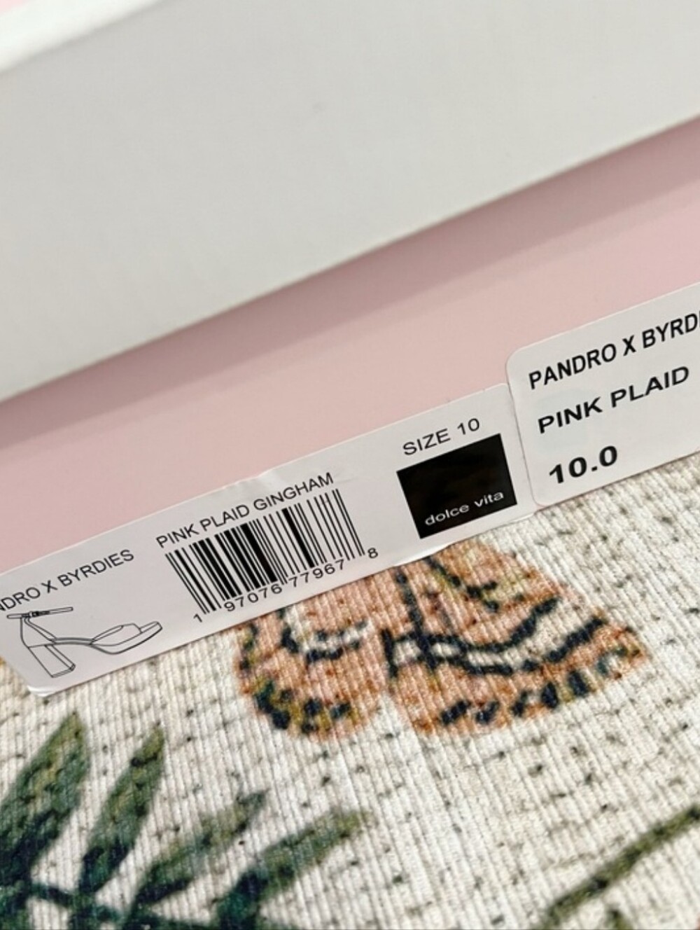 New Dolce Vita Byrdie Gold Pandro Gingham Heels - Picture 15 of 15
